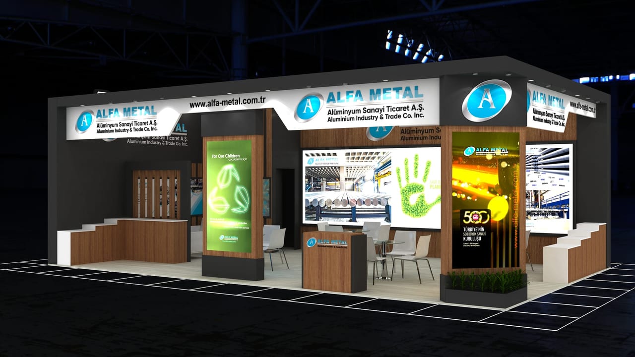Ahşap fuar standı — Alfa Metal, Alüminyum Fuarı İstanbul